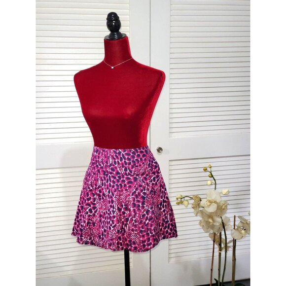 Lilly Pulitzer Women's Pink/Black Charleston Gigi Giraffe Mini Skirt Size 8 934 - Picture 2 of 9